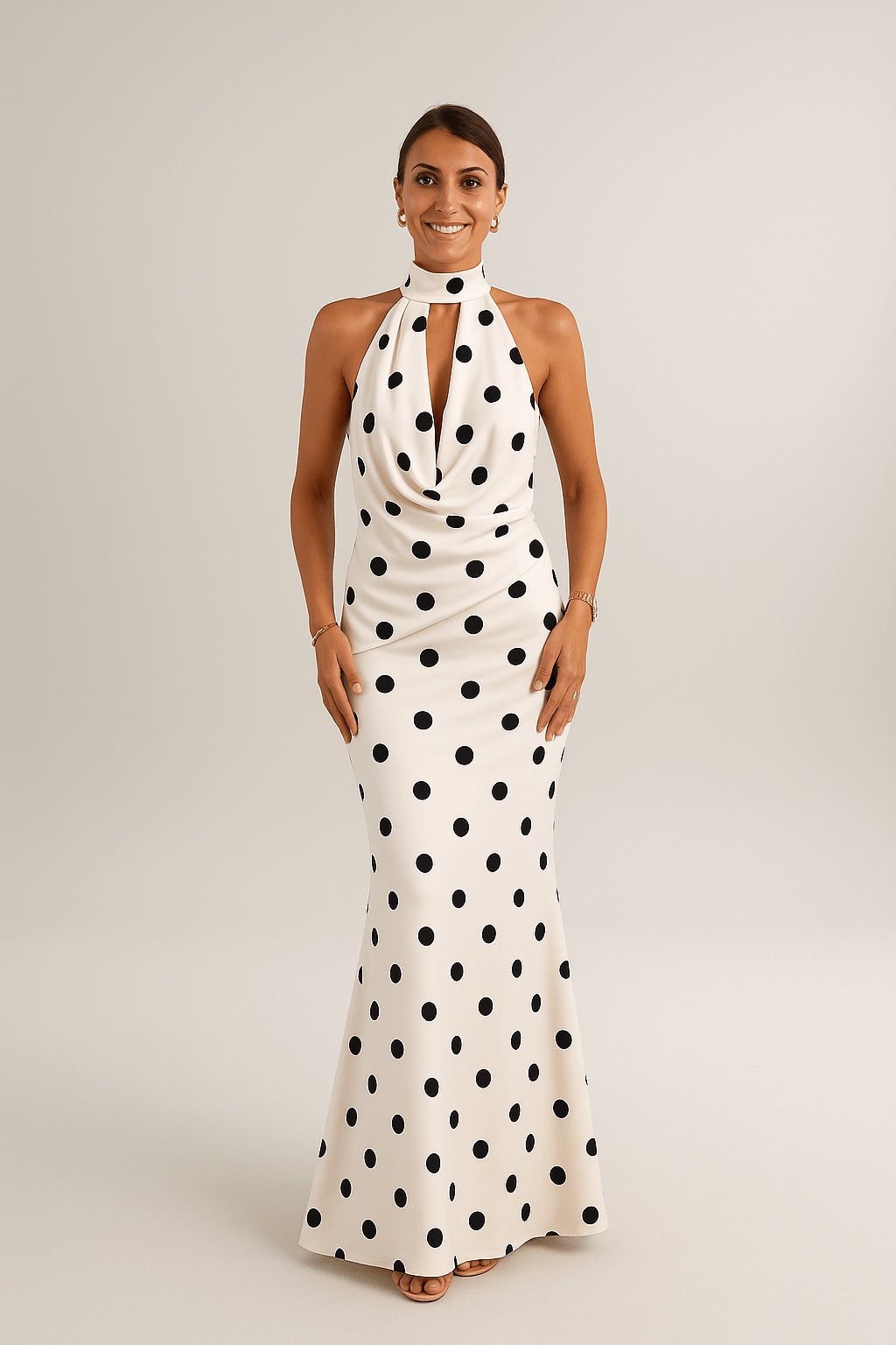 Chloé™ | Robe Longue à Pois Noirs