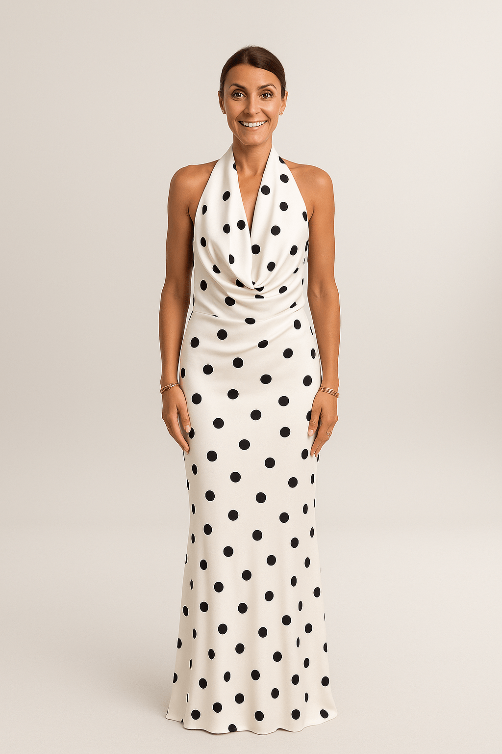 Chloé™ | Robe Longue à Pois Noirs