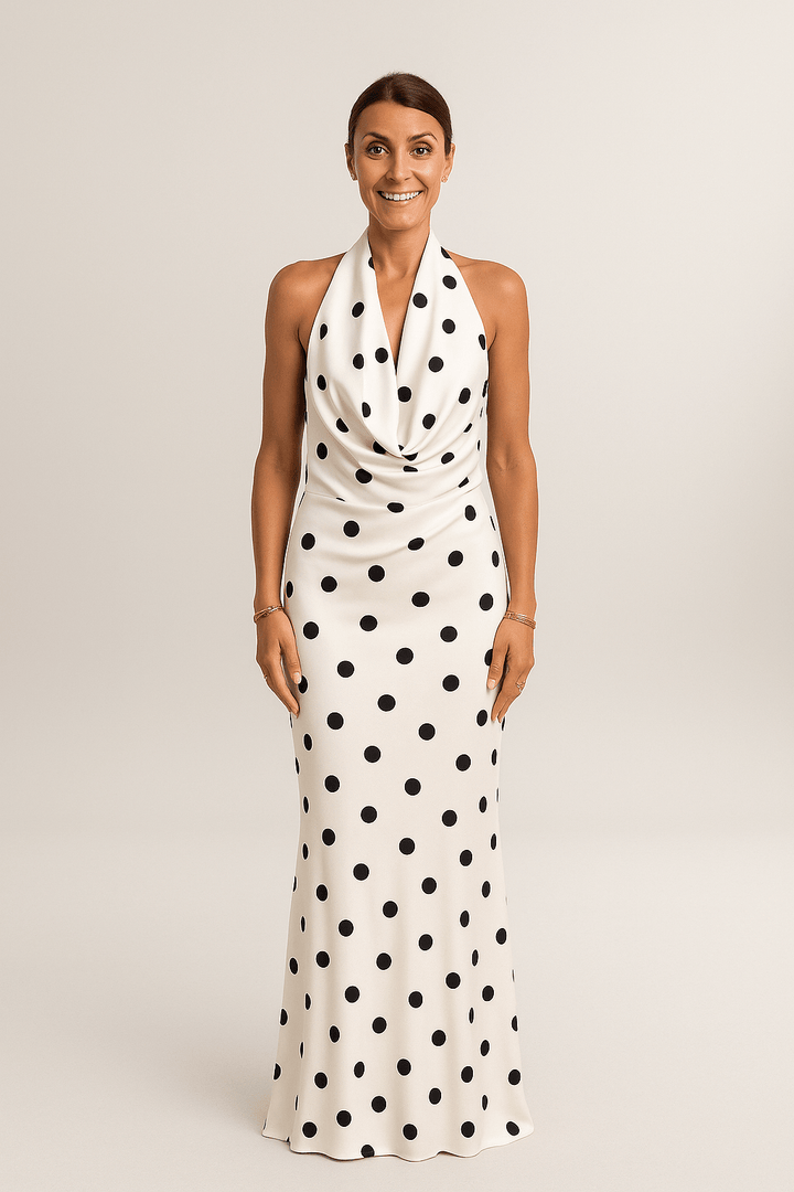 Chloé™ | Robe Longue à Pois Noirs