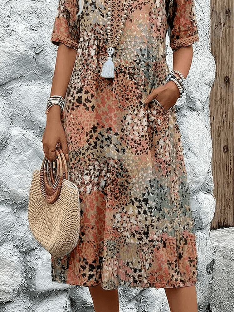 Léonie™ | Robe mi-longue vibrante