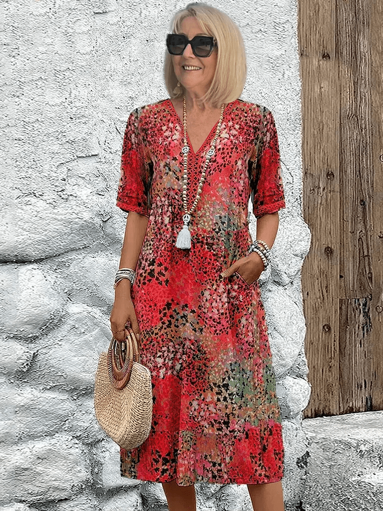 Léonie™ | Robe mi-longue vibrante