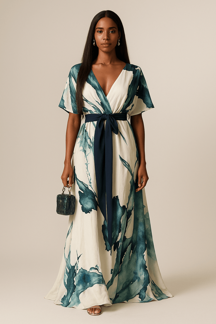 Nayla™ | Robe Longue à Imprimé Aquarelle